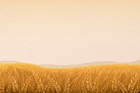 Wheat field background, watercolor aesthetic illustration