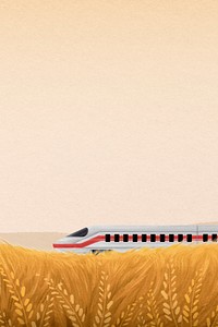 High-speed rail field background, watercolor illustration