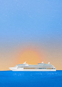 Cruise ship background, tourism industry illustration