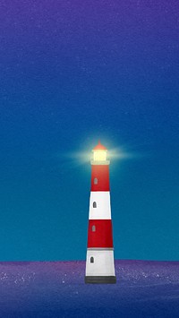 Lighthouse aesthetic mobile wallpaper, nature illustration