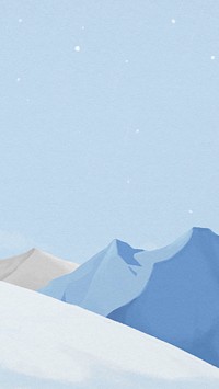 Snowy mountains mobile wallpaper, Winter aesthetic background