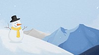 Winter snowman computer wallpaper, nature, landscape background