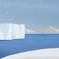 North pole background, Winter aesthetic illustration psd