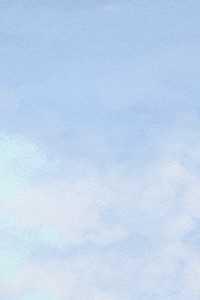 Watercolor cloudscape background, blue paper texture