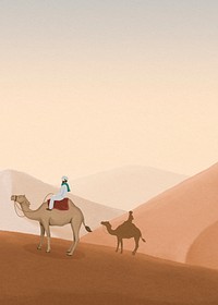 Egyptian desert background, mountains border 