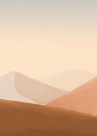 Watercolor desert background, mountains border psd