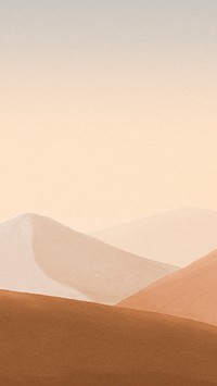 Watercolor desert mobile wallpaper, mountains border background