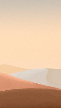 Desert landscape phone wallpaper, mountains border background psd