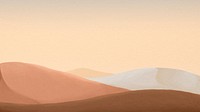 Desert landscape desktop wallpaper, mountains border background