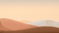 Desert landscape desktop wallpaper, mountains border background psd