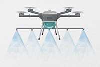 Watering drone, smart agriculture illustration