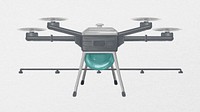 Watering drone, smart agriculture illustration psd