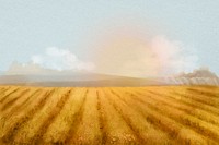 Watercolor field background, agriculture aesthetic