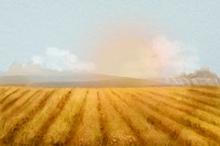 Watercolor field background, agriculture aesthetic psd