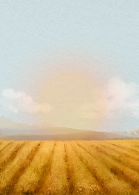 Watercolor field background, agriculture aesthetic