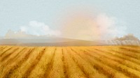 Watercolor field HD wallpaper, agriculture aesthetic background psd