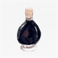 Hand drawn balsamic vinegar psd watercolor