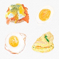 Healthy egg breakfast vector collection
