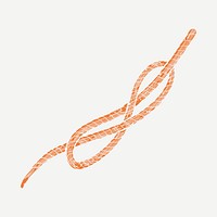 Orange rope linocut psd cute design element