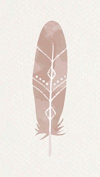 Hand drawn feather vector Bohemian style