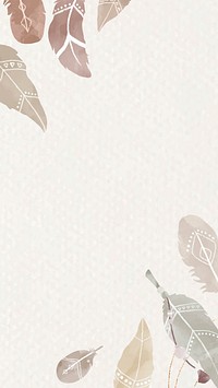 Watercolor feather border vector Boho style