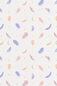 Pastel purple Boho background feather pattern