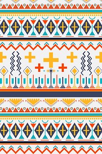 Tribal pattern background vector, colorful seamless design