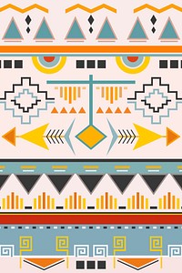 Ethnic background pattern, seamless tribal vector, colorful fabric