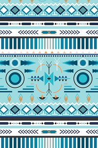 Ethnic seamless pattern background vector, blue design