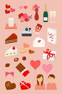 Cute Valentine&rsquo;s day greeting card decorations collection