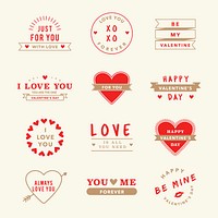 Valentine&rsquo;s day celebration greeting design element set