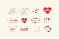 Valentine&rsquo;s day celebration greeting design element set