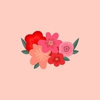 Cute Valentine&rsquo;s gift flowers illustration
