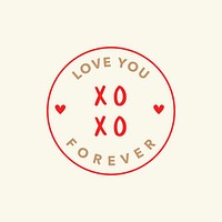 Love You Forever psd Valentine&rsquo;s day greeting sticker