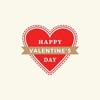 Happy Valentine&rsquo;s day greeting psd cute sticker