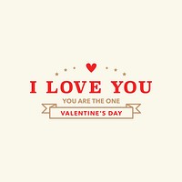 Valentine&rsquo;s day greeting I Love You social media post