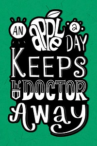An apple a day keeps the doctor away vector illustration sticker