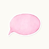 Hand drawn pink speech bubble sticker vector