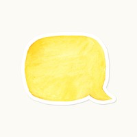 Hand drawn yellow speech bubble sticker vector