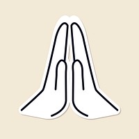 Praying hands symbol sticker vector