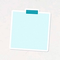 Light blue grid notepaper sticker vector