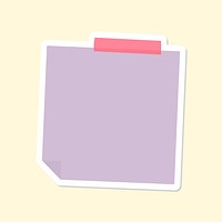 Pastel purple notepaper journal sticker vector