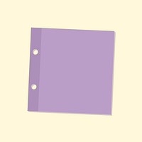 Purple hole punched notepaper journal sticker vector