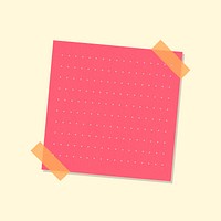 Hot pink dotted notepaper journal sticker vector