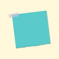 Turquoise notepaper journal sticker vector