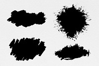 Black grunge scribble brush banner collection
