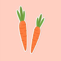 Colorful carrot food sticker clipart
