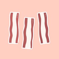 Vector pastel bacon food sticker clipart