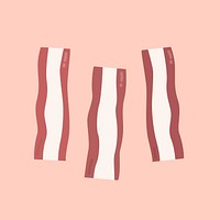 Pastel bacon food sticker clipart
