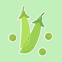 Vector colorful green bean vegetable sticker